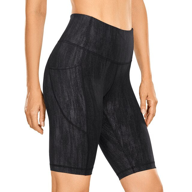 Women's Naked Feeling Workout Shorts - 10 Inches High Waist Yoga Biker Shorts Athletic Running Shorts with Pockets