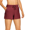 Women's Stretch Lightweight Athletic Shorts Elastic Waist Drawstring Travel Workout Shorts with Pockets - 3.5"