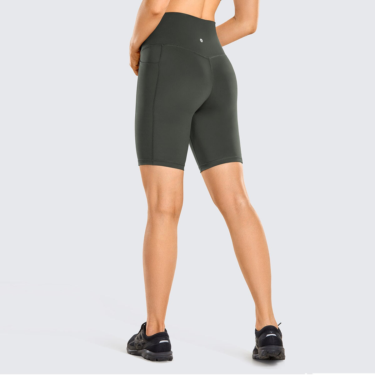 Naked Feeling Biker Shorts with Pockets - 8'' Women's High Waisted Yoga Shorts Fitness Running Shorts