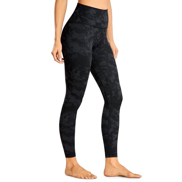 Women Matte Brushed Light Fleece Leggings Athletic High Waisted Squat Proof 7/8 Yoga Pants -25 Inches