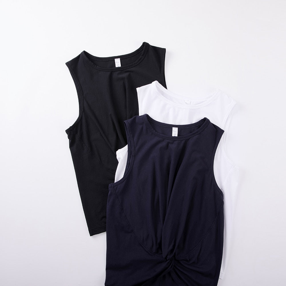 Women's Pima Cotton High Neck Sleeveless Yoga Crop Tops Workout Tank Casual Athletic Clothes