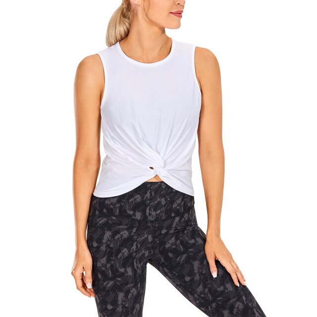 Women's Pima Cotton High Neck Sleeveless Yoga Crop Tops Workout Tank Casual Athletic Clothes