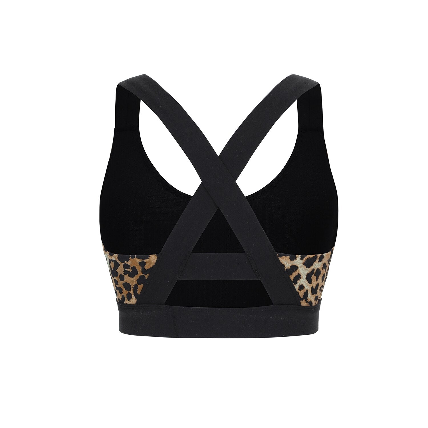 Women's Strappy Sports Bra Criss Cross Back Medium Imapct Wirefree Padded Yoga Bra