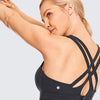 Women's Sexy Stappy Sports Bras Hook-and-eye Closure Wireless Padded Workout Yoga Bra Tops