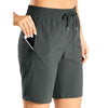\Stretch Quick-Dry Athletic Shorts for Women Workout Casual Shorts with Side Pockets - 9 Inches