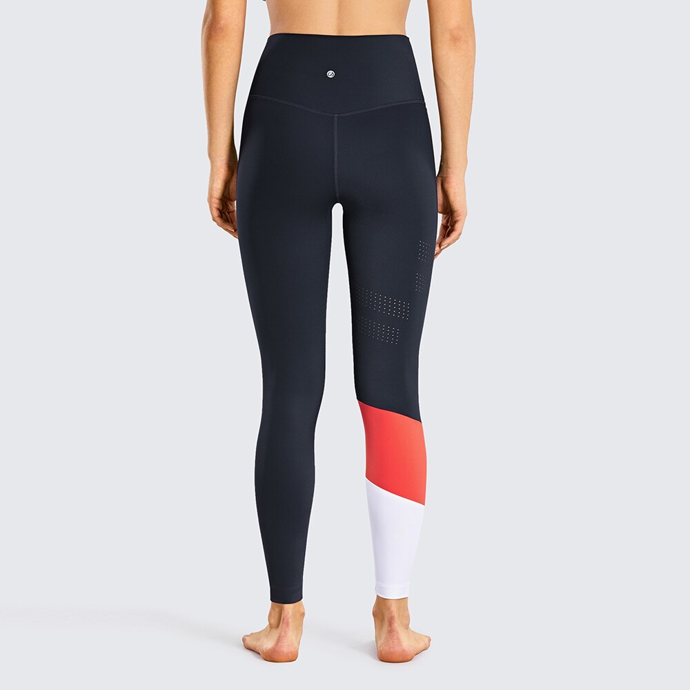 Women's Seamless High Waisted Leggings Naked Feeling Ventilation Holes Workout Pants with Pocket - 25 Inches