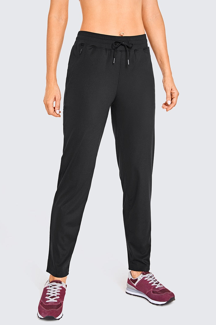 Women's Stretch Lightweight Casual Lounge Pants Athletic Outdoors Workout Tapered Joggers with Zipper Pockets