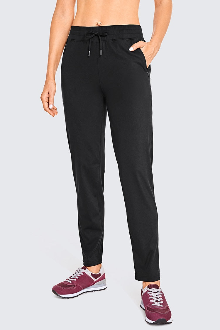 Women's Stretch Lightweight Casual Lounge Pants Athletic Outdoors Workout Tapered Joggers with Zipper Pockets