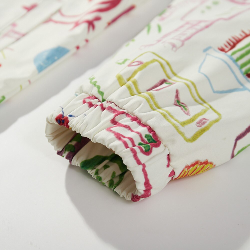 Jacket Men Colorful Graffiti Painting Print Zipper Coats Loose Casual Punk Cool Hip Hop Style Outwear Couple Streetwear