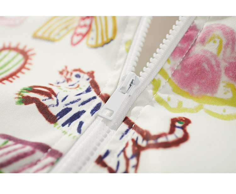 Jacket Men Colorful Graffiti Painting Print Zipper Coats Loose Casual Punk Cool Hip Hop Style Outwear Couple Streetwear