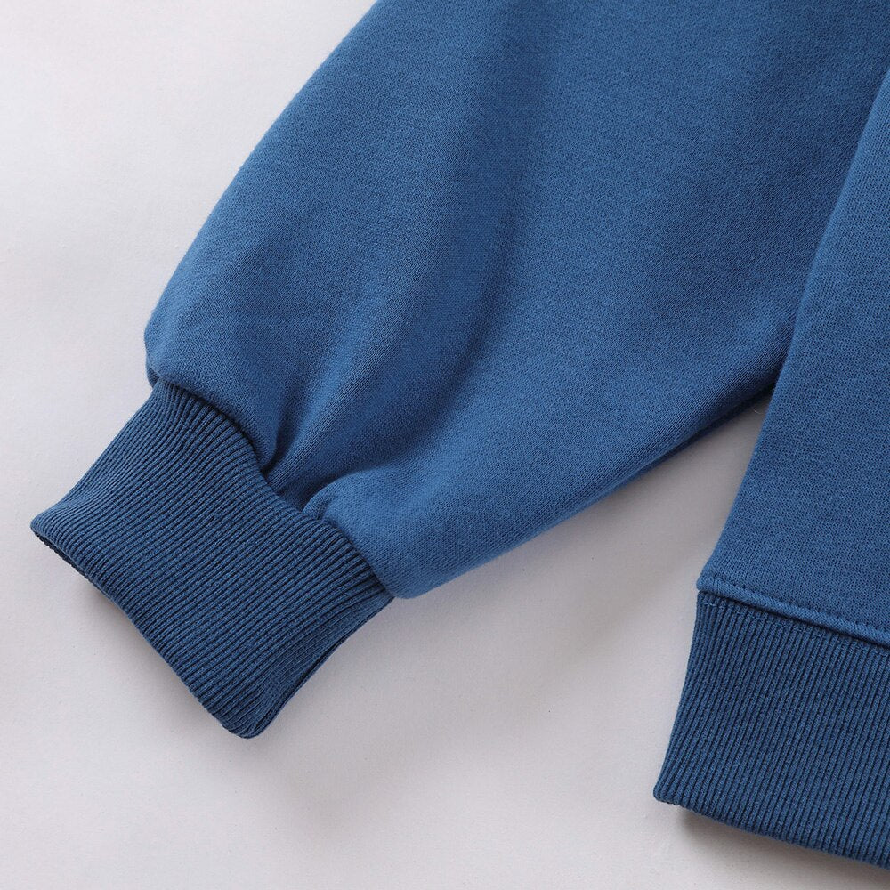 Hoodie Men Blue Planet Letter Big Pocket Pullover Fleece Warm Cozy Sweatshirt College Style All-match Streetwear Couple