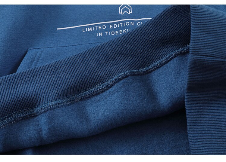 Hoodie Men Blue Planet Letter Big Pocket Pullover Fleece Warm Cozy Sweatshirt College Style All-match Streetwear Couple
