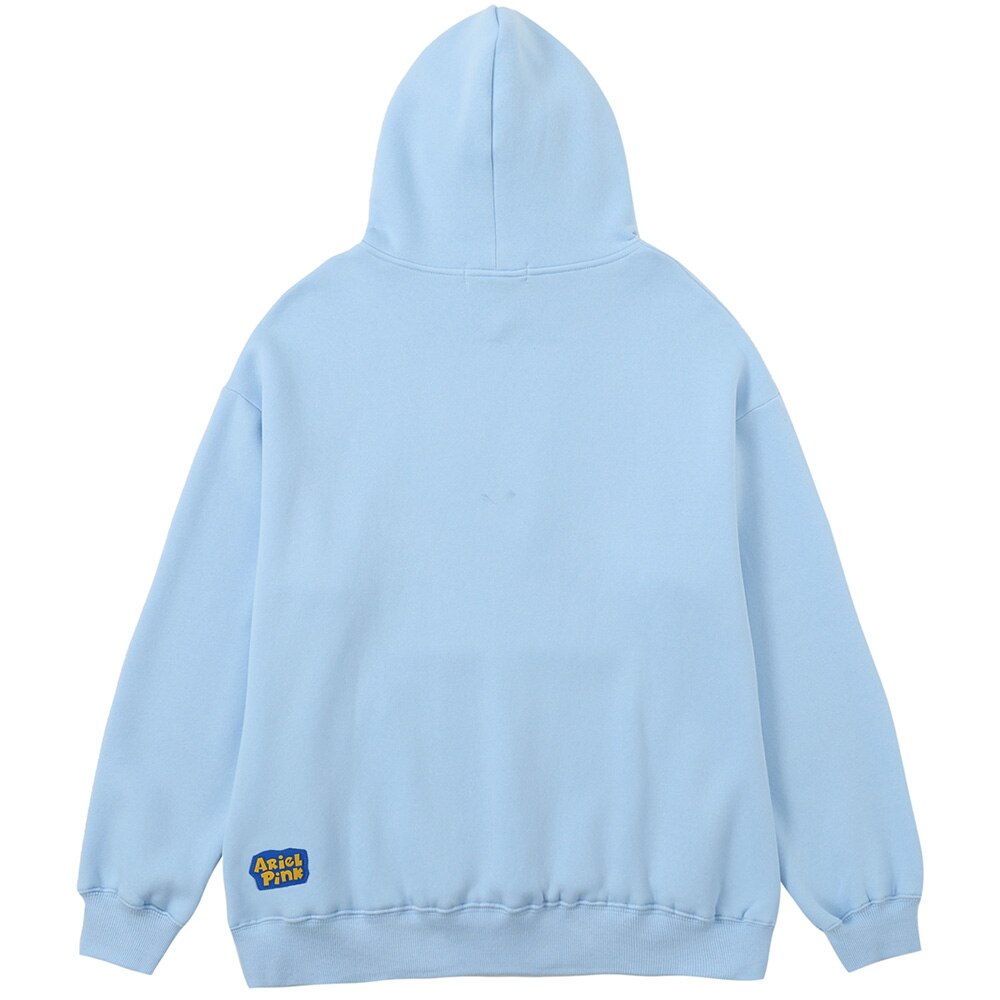 Hoodies Men Cartoon Comics Girl Letter Graffiti Fleece Pullovers College Style Casual Loose Cozy Tops Streetwear Couple