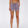 Naked-feel Buttery-soft Training Gym Sport Shorts Women Waist Drawstring Running Yoga Fitness Workout Pocket Shorts