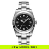 39mm Automatic Mechanical Luxury Watch Explore Black Dial 100M Water Resistant Brushed Bracelet