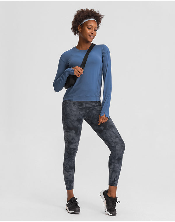 Loose Fit Sport Training Workout Long Sleeve Shirts Women Lightweight Anti-sweat Yoga Fitness Shirts with Thumb Hole