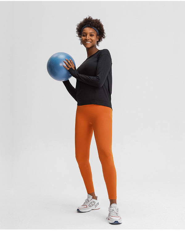 Loose Fit Sport Training Workout Long Sleeve Shirts Women Lightweight Anti-sweat Yoga Fitness Shirts with Thumb Hole