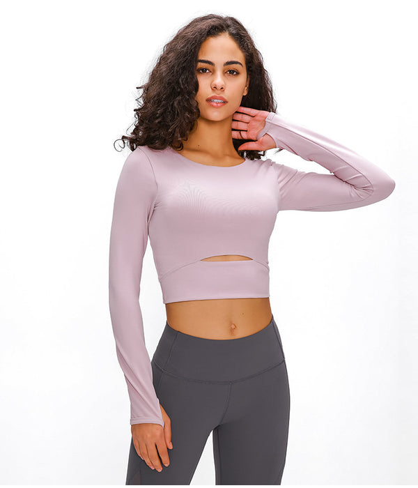 ARDOR Padded Gym Sport Long Sleeved Shirts Women Thicken Nylon Yoga Fitness Crop Shirts Long Sleeve with Thumb Holes