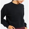 Cozy Exercise Cropped Pullover Long Sleeve Top Women Skin Friendly Leisure Gym Fitness Sport Sweatshirts XS-XL