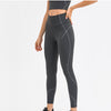 24" Squat Proof 4 Ways Stretch Sport Fitness Legging Women Bare High Waist Plain Yoga Pants with Inside Waist Pocket