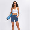 Leisure Nylon Yoga Gym Workout Shorts Women Anti-sweat High Waist Drawstring Running Sport Shorts with Pocket