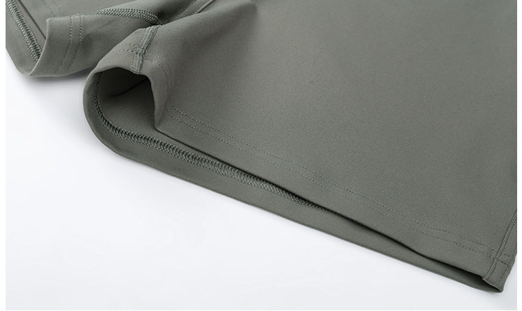 Leisure Nylon Yoga Gym Workout Shorts Women Anti-sweat High Waist Drawstring Running Sport Shorts with Pocket