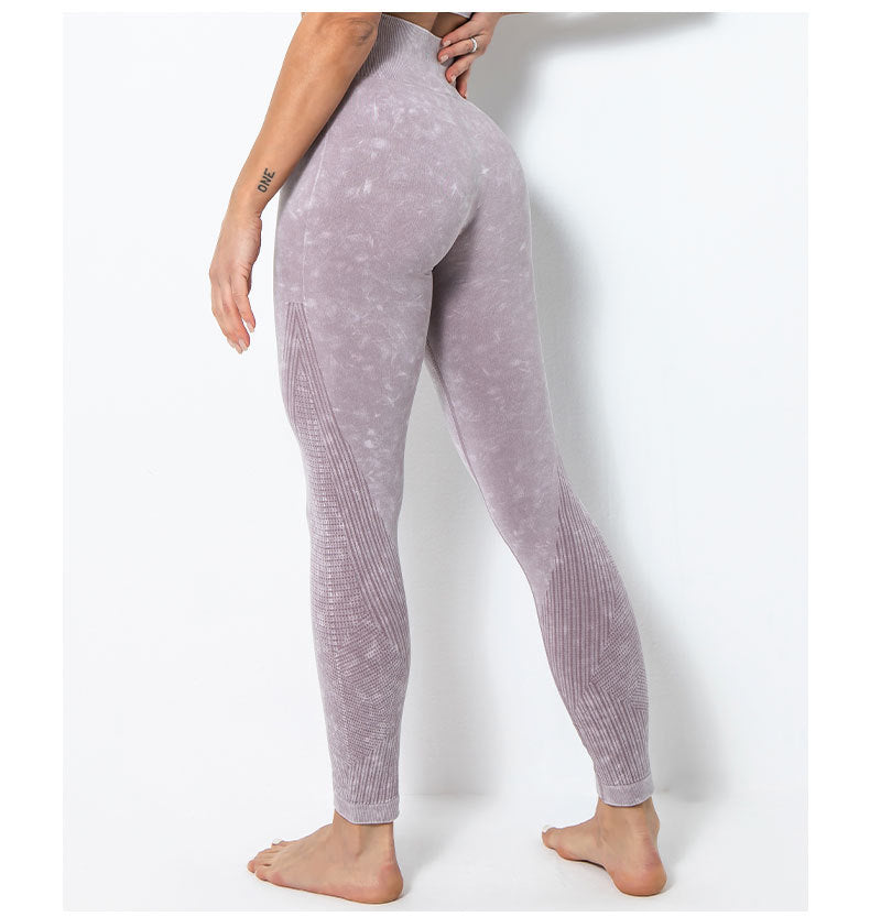 ACID WASH Seamless Workout Training Compression Tights Women High Waist Tummy Control Fitness Sport Legging Yoga Pants