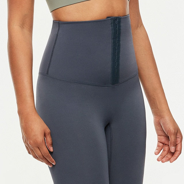 Hook Closure Metallic Yoga Pants Sport Leggings Women Naked Feel Anti Cellulite Workout Gym Athletic Leggings S-XL