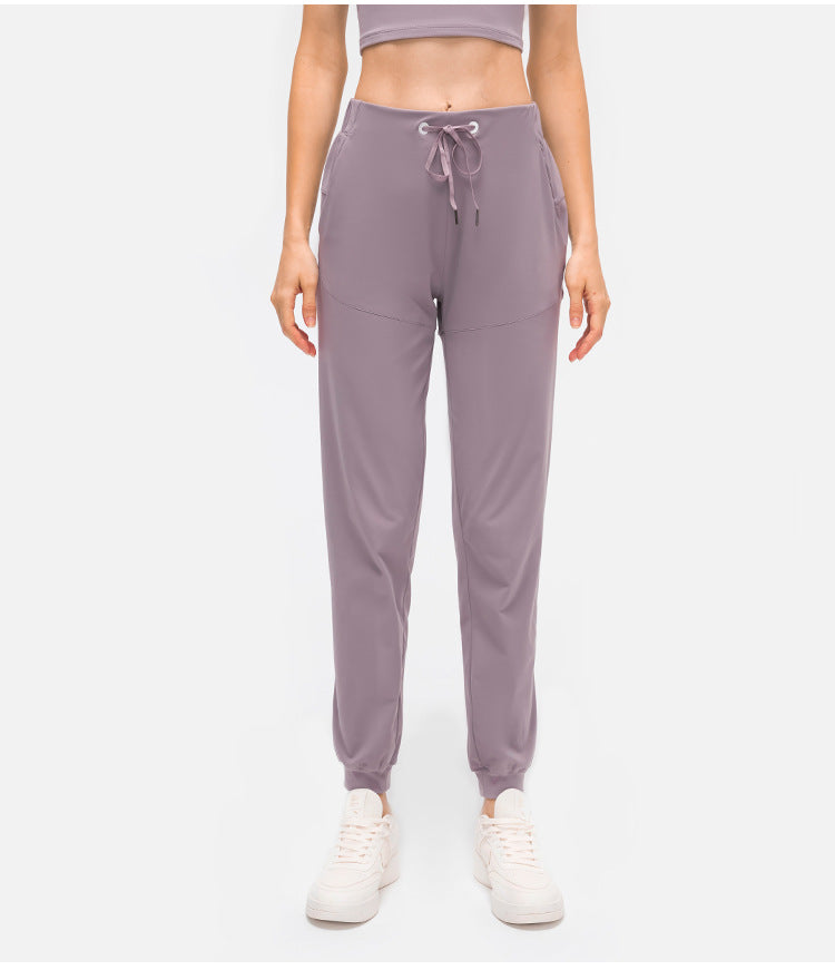 28" Naked Feel Drawstring Workout Gym Joggers Women Bare Cozy Leisure Sport Fitness Sweatpants with Pocket