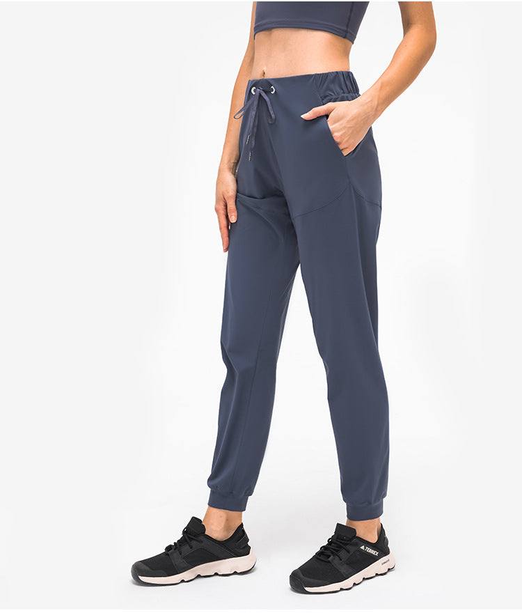 28" Naked Feel Drawstring Workout Gym Joggers Women Bare Cozy Leisure Sport Fitness Sweatpants with Pocket