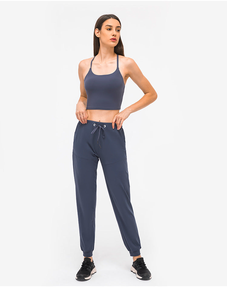 28" Naked Feel Drawstring Workout Gym Joggers Women Bare Cozy Leisure Sport Fitness Sweatpants with Pocket