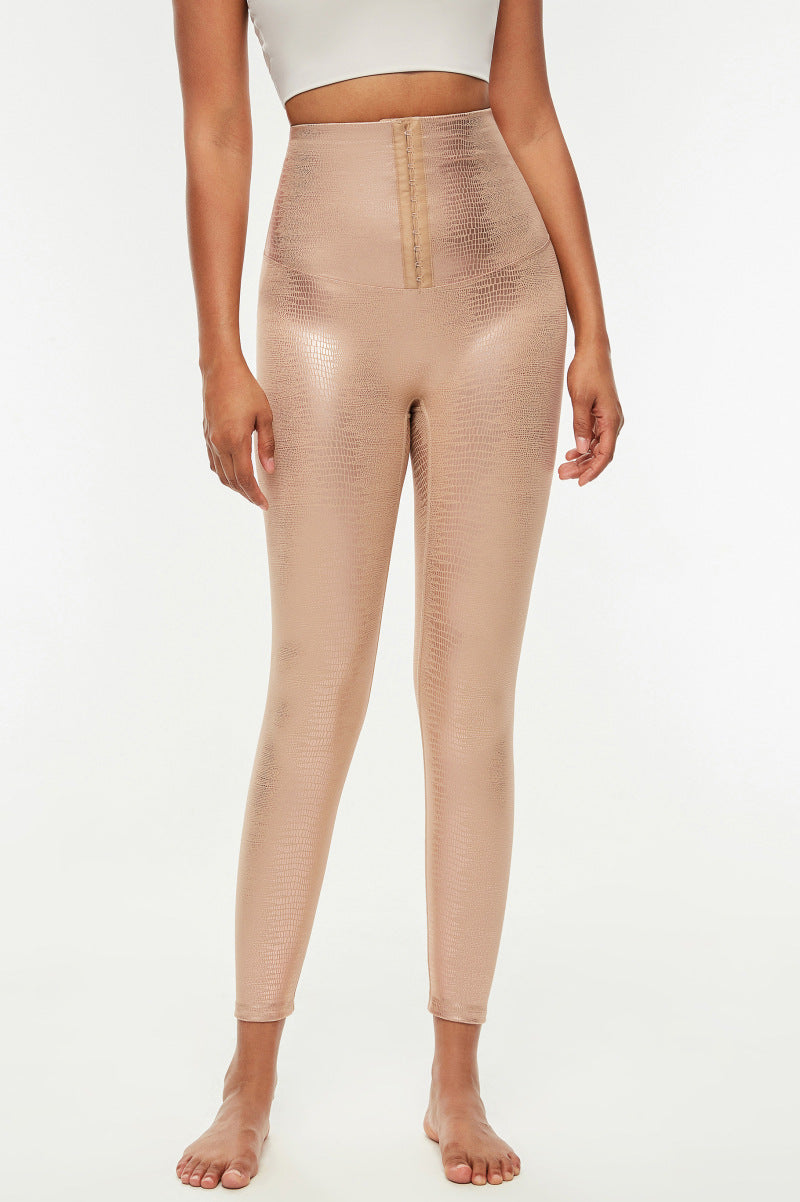 Hook Closure Metallic Yoga Pants Sport Leggings Women Naked Feel Anti Cellulite Workout Gym Athletic Leggings S-XL