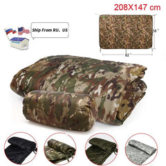 Tactical Army Poncho Liner Camouflage Water Repellent Woobie Quilted Blanket Suitable for Camping, Shooting, Hunting