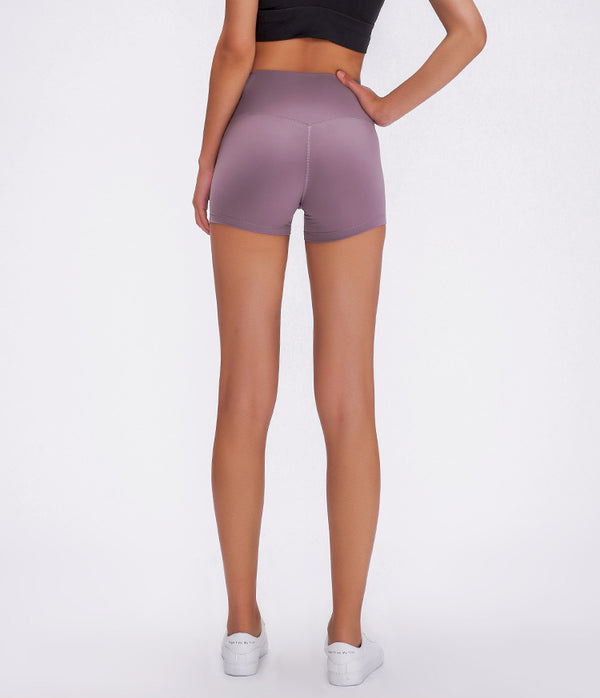NO Camel Toe Naked-feel Elastic Fitness Gym Workout Shorts Women Y-type Hip Lift High Waist Training Yoga Sport Shorts
