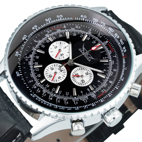 Pilot Watch Military Mens Watches Top Brand Luxury Leather Strap Cool Male Clock Chronograph Gift
