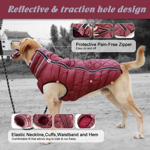 Waterproof Clothes for Large Dogs Reflective Dog Jacket Coat Warm Winter Pet Outdoor Clothing French Bulldog Costume Outfit 4XL