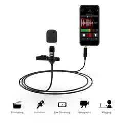 Lavalier Lapel Microphone for Cell Phone DSLR Camera,External Headset Mic for YouTube Vlogging Video/Interview/ Podcast