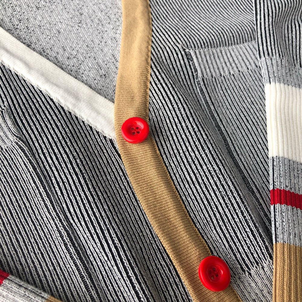 Spring Autumn Women Sweater Contrast Color Striped All-Match Jacket Coats Long Sleeve Loose Patchwork Knitting Cardigans  C-198