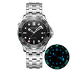 200M Water Resistant Black Wave JAPAN MIYOTA Mechanical Automatic Watch Sapphire Crystal