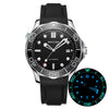 200M Water Resistant Black Wave JAPAN MIYOTA Mechanical Automatic Watch Sapphire Crystal
