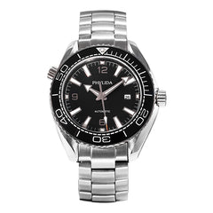 Men's 43.5mm Automatic Watch Black Sea master Ocean Homage Sapphire Crystal Ceramic Insert Solid Stainless Steel