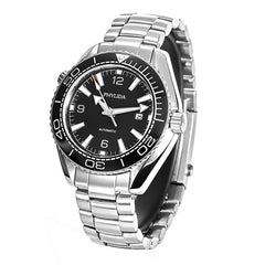 Men's 43.5mm Automatic Watch Black Sea master Ocean Homage Sapphire Crystal Ceramic Insert Solid Stainless Steel