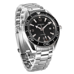 Men's 43.5mm Automatic Watch Black Sea master Ocean Homage Sapphire Crystal Ceramic Insert Solid Stainless Steel