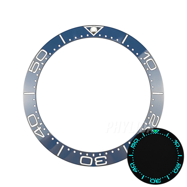 HOT 38mm Super Luminous High Quality Blue/Black Ceramic Bezel Insert Ring Watch Bezel Fit SKX007/009 SEA Master Watch Parts