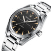 40mm Men's Automatic Watch Classic Mechanical Wristwatch Black Dial NH38A Movement 100M Water Resistant Fully Brushed