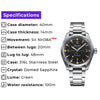 40mm Men's Automatic Watch Classic Mechanical Wristwatch Black Dial NH38A Movement 100M Water Resistant Fully Brushed