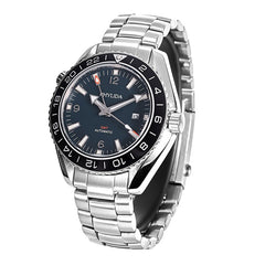 Men's Blue 43.5mm GMT Dual-Time Automatic Watch Sea master Ocean Homage Sapphire Crystal Black Ceramic Bezel Insert