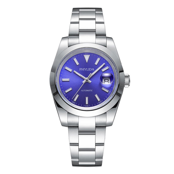 39mm Three-Hand with Date Blue Dial Mens Watch 100M WR Miyota Mechanical Automatic Movement