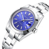 39mm Three-Hand with Date Blue Dial Mens Watch 100M WR Miyota Mechanical Automatic Movement