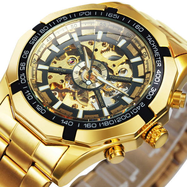 Watch Men Skeleton Automatic Mechanical Watch Gold Skeleton Vintage Man Watch Mens Watches